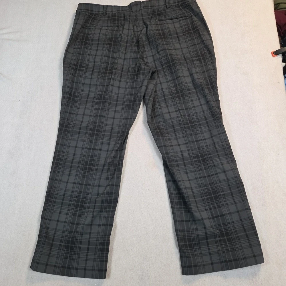 NIKE GOLF Men's Tour Performance Dri-Fit Plaid Golf Pants Gray & Charcoal 40X30